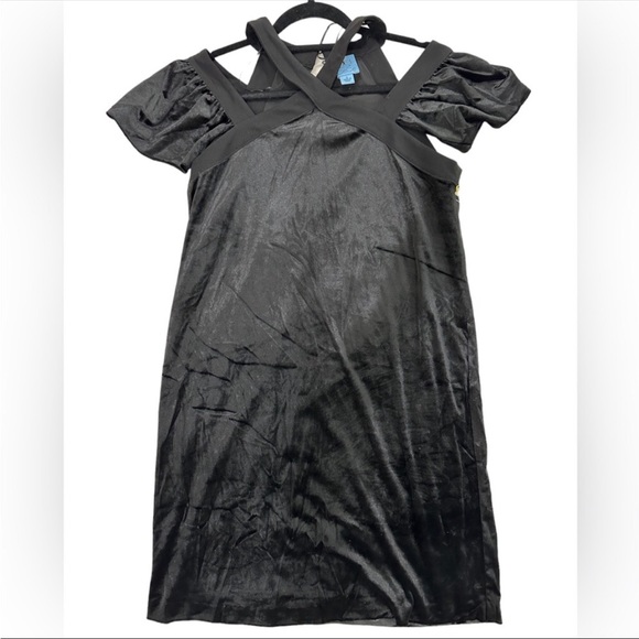 NWT CeCe Black Velvet Mini Dress - Picture 2 of 7